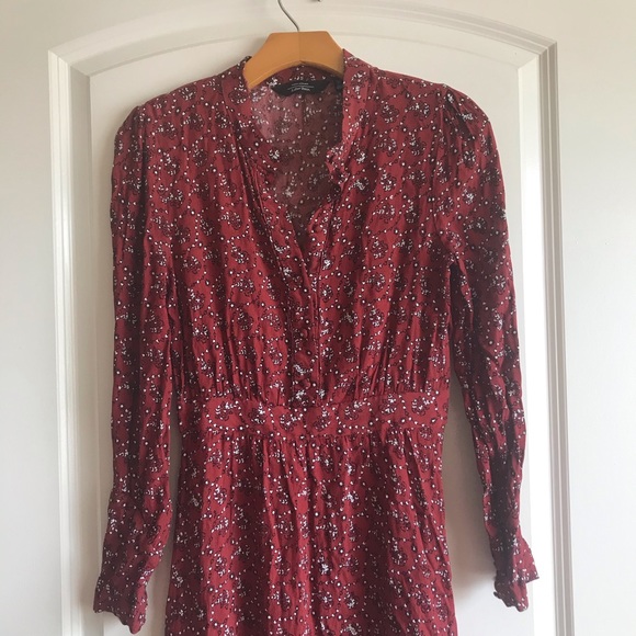 & Other Stories Red Floral Dresw - Picture 2 of 7